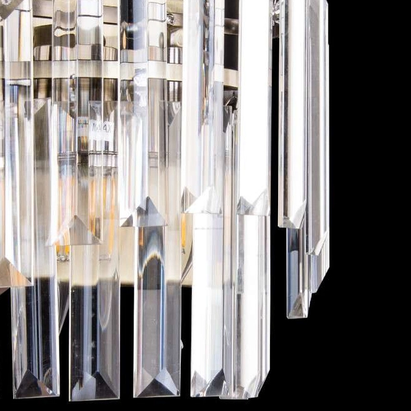 Ścienna lampa glamour VEN K-E 1735/2 AB z kryształkami przezroczysty patyna