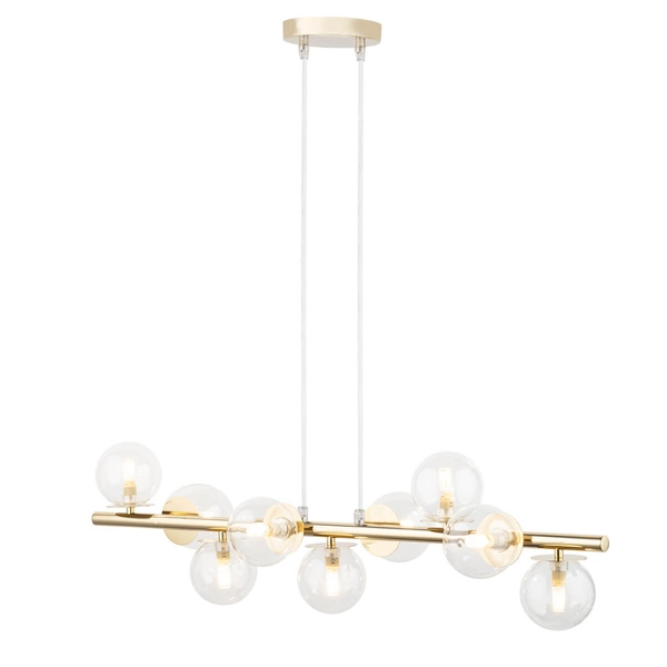 Lampa zwisająca Avola 40801 Sigma połysk do sypialni złota transparentna