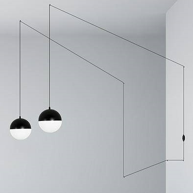 Lampa wisząca ścienna Bowl Duo MSE010100152 czarna biała