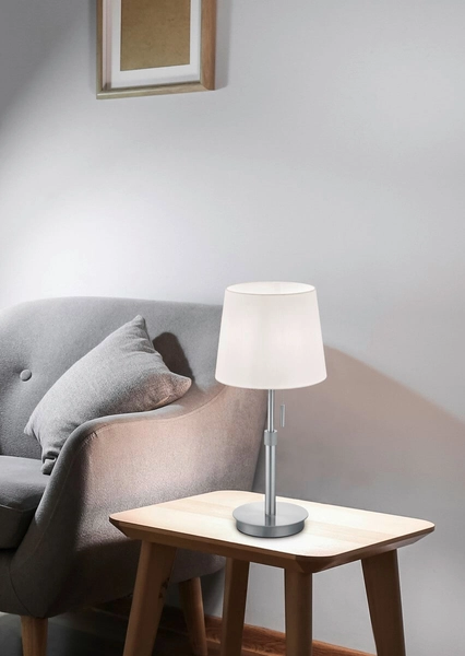 Stołowa lampa gabinetowa Lyon 509100107 stojąca nikiel biała