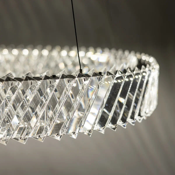 Kryształowa lampa wisząca LUXORA 11705 LED 30W 3000K glamour nikiel