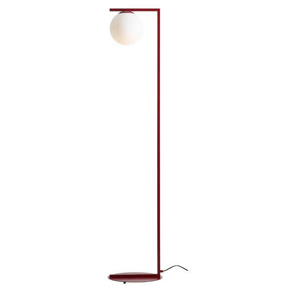 Kulista lampa podłogowa Zac 1038A15_1 Aldex metalowa biała czerwona