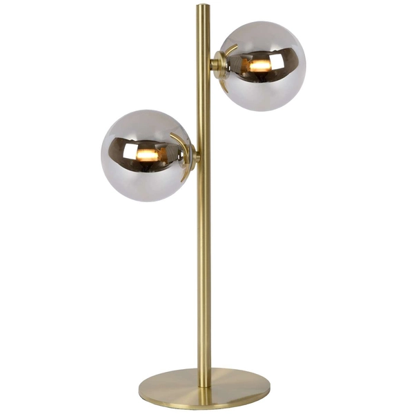 Stojąca LAMPA stołowa TYCHO 45574/02/02 Lucide loftowa LAMPKA szklane kule przydymione mosiądz