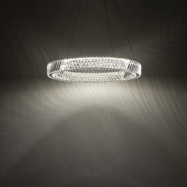 Kryształowa lampa wisząca LUXORA 11705 LED 30W 3000K glamour nikiel