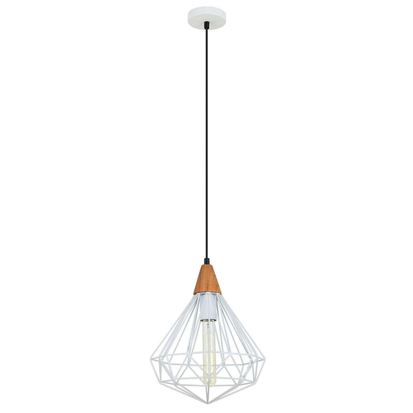 Industrialna LAMPA wisząca MAELLE WHITE MDM-2591/1S WH Italux druciana OPRAWA metalowa ZWIS drut biały