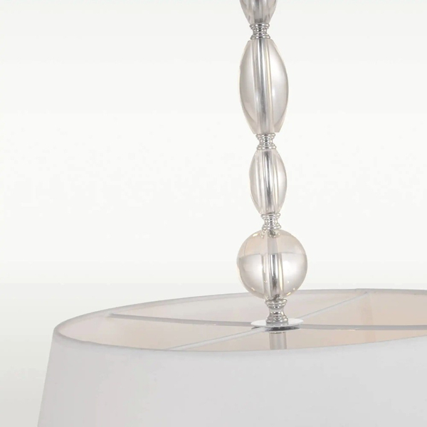 Abażurowa LAMPA wisząca CANCUN P04981WH Cosmolight glamour zwis z kryształkami biały