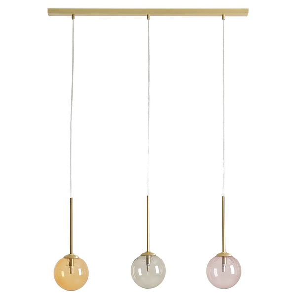 Wisząca lampa salonowa Bosso 1119E_40 Aldex kule wielokolorowe mosiądz