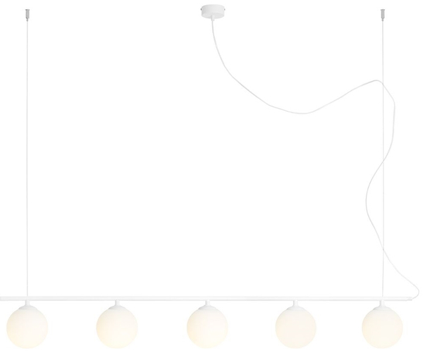 Szklana lampa wisząca Beryl 1006F nad stół kule białe