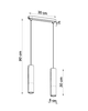Skandynawska LAMPA wisząca SL.0648 loftowa OPRAWA metalowy ZWIS tuby beton białe