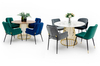 Okrągły stół GLAM WALNUT z drewnianym blatem orzech chrom