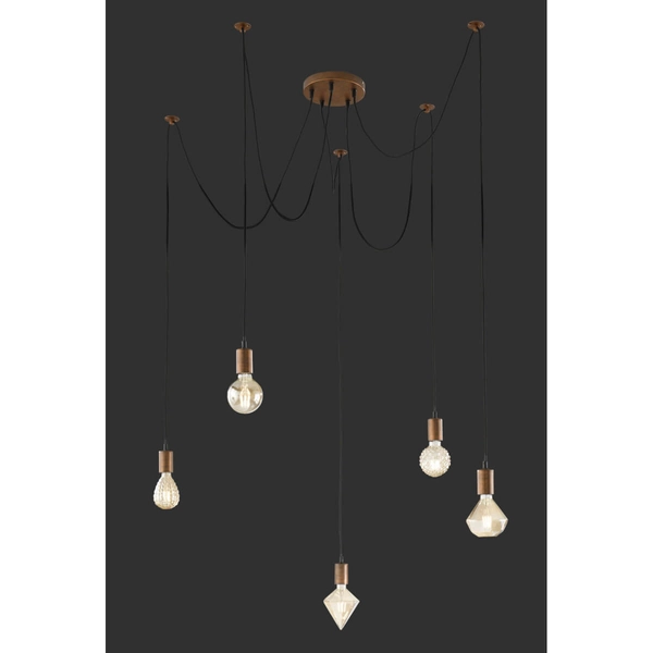 Zwieszana lampa salonowa CORD 310100562 Trio pająk miedziany czarny