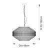 Wisząca lampa glamour L&-199155 crystal srebrny przezroczysty