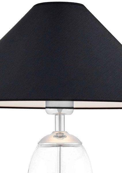 Stojąca LAMPA stołowa REA 40605102 Kaspa sypialniana LAMPKA nocna czarna przezroczysta
