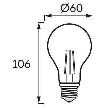 Żarówka dekoracyjna GLOBE 8 03002 Ideus LED 8W 2700K E27 A60 klasyczna 850lm 230V vintage biała ciepła