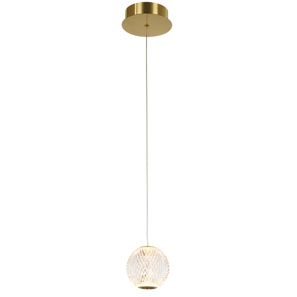 LAMPA wisząca ROSARIO PND-12220121-1A-GD Italux glamour OPRAWA zwis LED 4,2W 3000K szklany przezroczysty