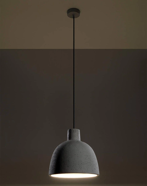 Betonowa LAMPA wisząca SL.0281 kopuła OPRAWA zwis beton szary