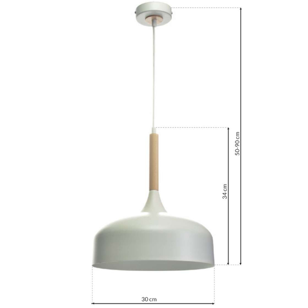LAMPA wisząca TAYLOR MLP6217 Milagro skandynawska OPRAWA metalowy ZWIS kopuła biała