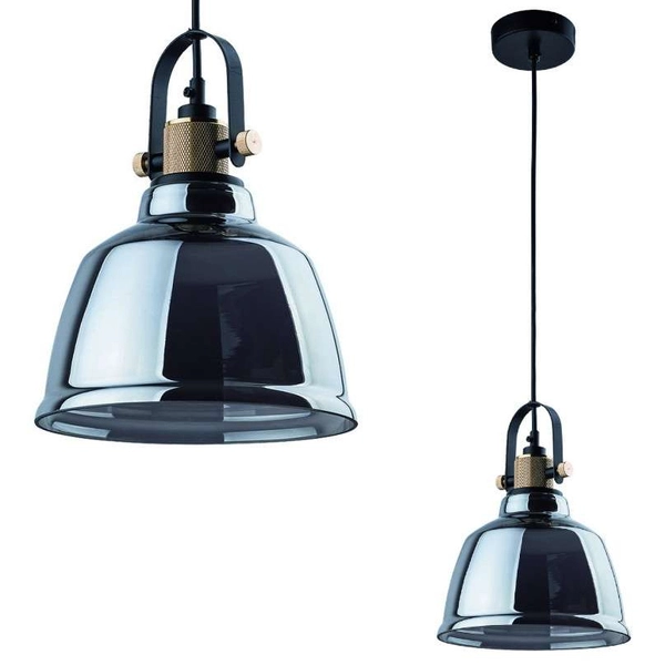 Industrialna LAMPA wisząca AMALFI 9152 Nowodvorski regulowana OPRAWA loftowy ZWIS szklany srebrny