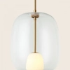 Owalna lampa wisząca 22057 szklana kula przezroczysty złoty