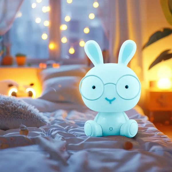 Stołowa lampka dekoracyjna KRÓLIK 327048 LED 2,5W USB dziecięca niebieska