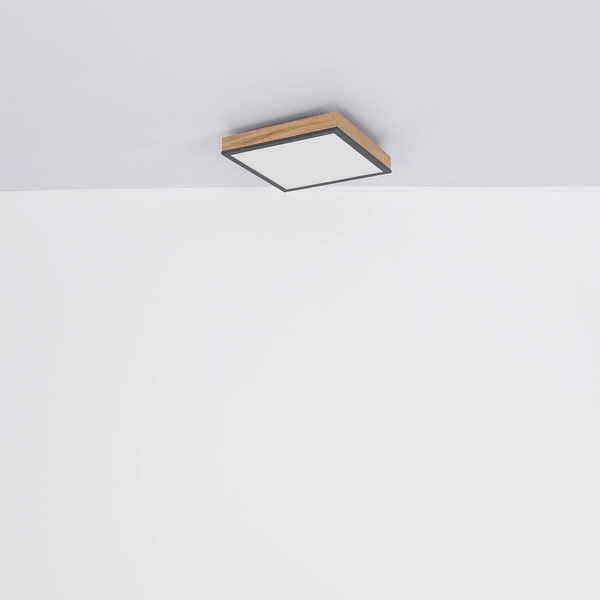 Drewniana LAMPA sufitowa DORO 416080WD1 Globo kwadratowy plafon LED 12W 3000K do sypialni drewno
