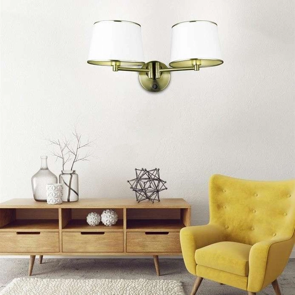 Kinkiet lampa ścienna IBIS 22-01309 metalowa abażurowa patyna ecru