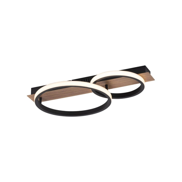 Sufitowa lampa nowoczesna Trooper LED 28W czarna brązowa