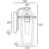 Ścienny kinkiet latarnia Zurich W01609BK Cosmolight szklany IP23 czarny