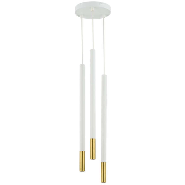 Wisząca LAMPA modernistyczna SOPEL DUE 33258 Sigma metalowa OPRAWA tuby ZWIS sople białe złote