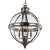 LAMPA wisząca FE-ADAMS-4P-ANL Elstead FEISS metalowa OPRAWA rustykalna ZWIS kula ball na łańcuchu nikiel przezroczysta