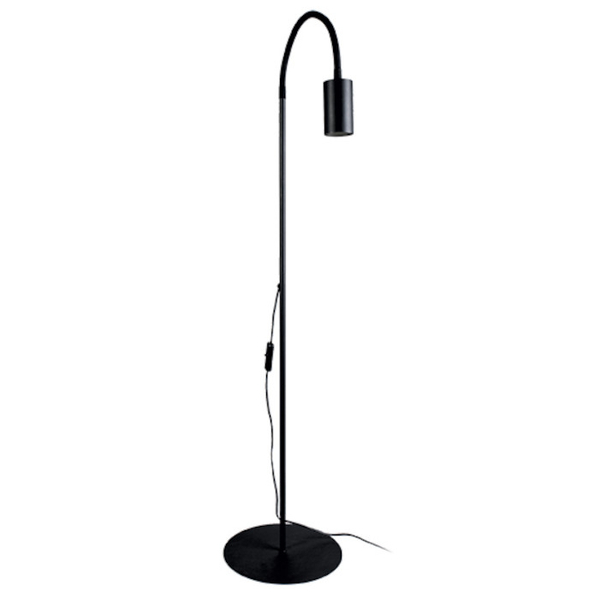 Czarna lampa podłogowa Eye 8935 z elastycznym peszlem do salonu