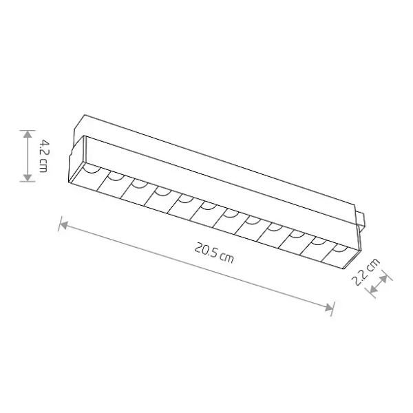 Szynowa lampa niskonapięciowa 1-obwodowa 11632 LED 9W 3000K biały