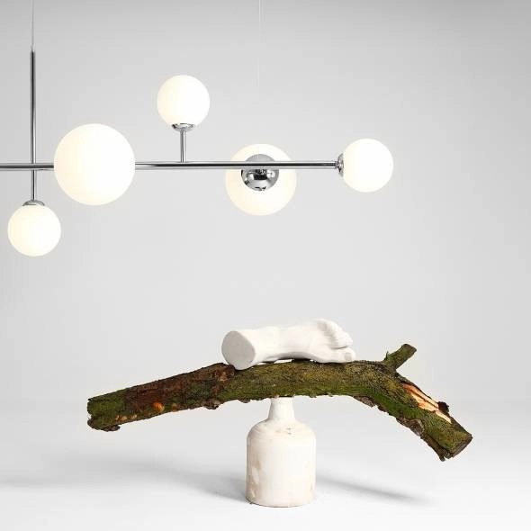 Nowoczesna lampa wisząca DIONE 1092K4 Aldex 6-punktowa chrom