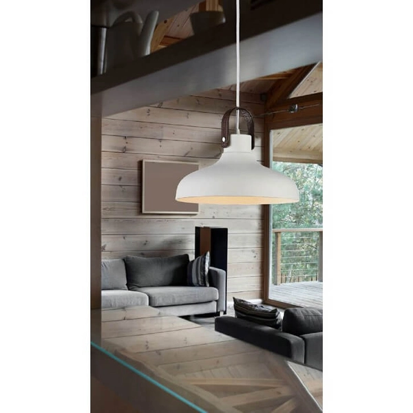 Kopułowa lampa zwieszana TESSIO AZ1289 Azzardo do salonu biały