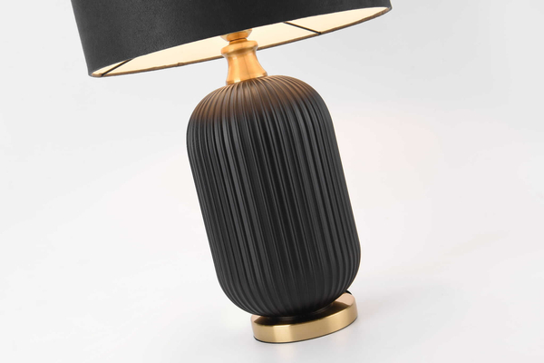 Stołowa lampa Tamiza LP-1515/1T big abażurowa czarna złota