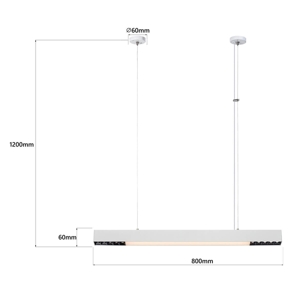 Wisząca lampa Cali LP-1301/1P M WH Smart LED 32W 3000-6000K biała