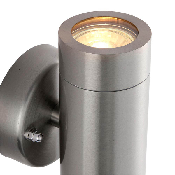 Lampa ścienna do ogrodu Palin 101350 tubka metalowa IP65 srebrna