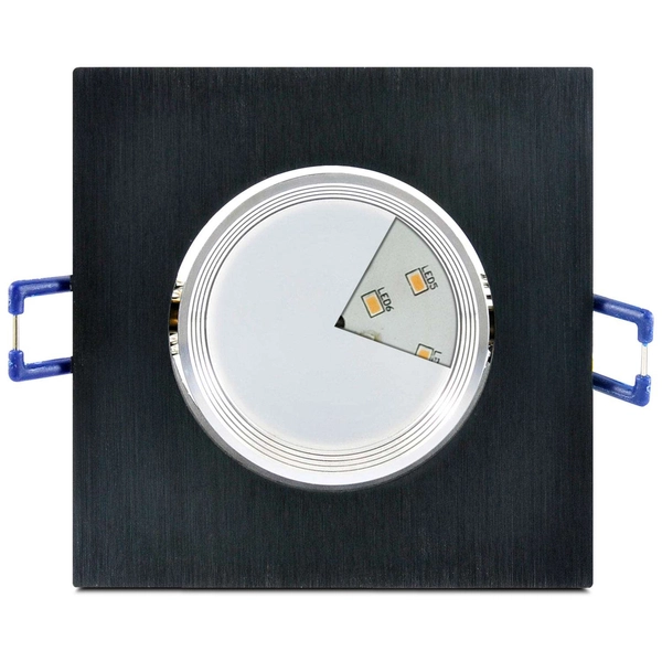 Podtynkowa LAMPA sufitowa MOON OLAL 301857 Polux wpust OPRAWA LED 6,5W 3000K do zabudowy IP40 szczotkowany czarny