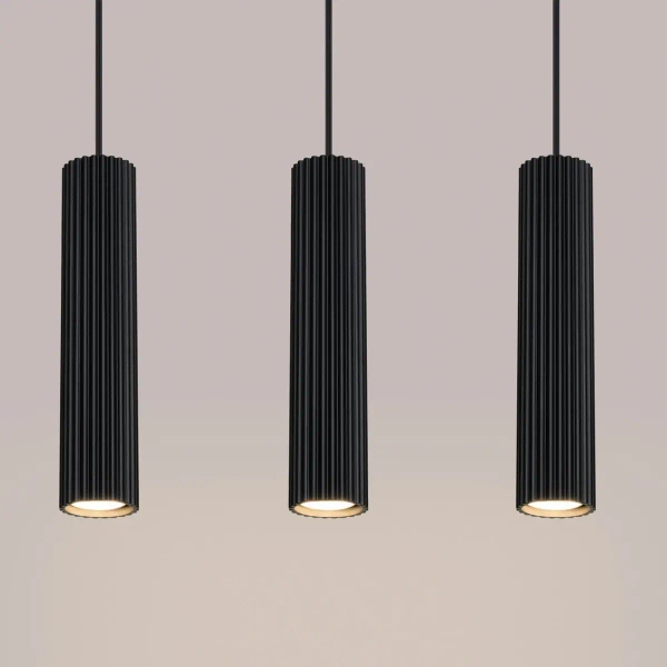 Lampa wisząca potrójna KARBON SL.1575 tubka podłużna czarna