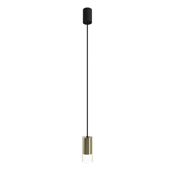 Pokojowa lampa wisząca Cylinder 7870 loftowa przezroczysta mosiądz