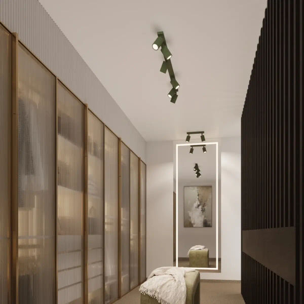 Lampa sufitowa z regulacją KARBON SL.1621 tubki ryfel oliwkowe