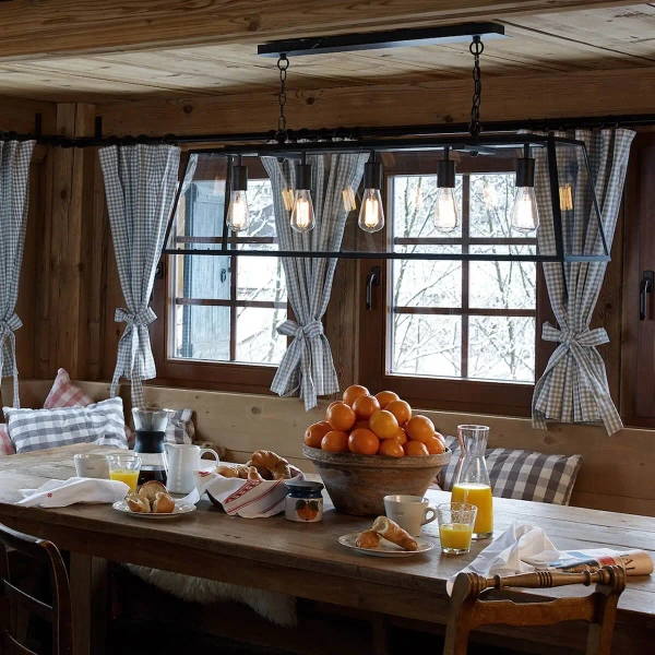 Industrialny żyrandol do salonu Academy ACA0522 rama szklany czarny