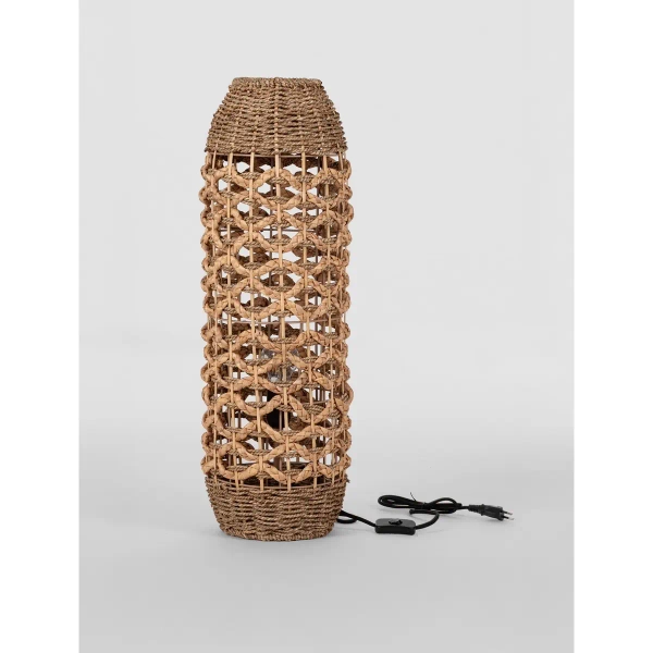 Naturalna lampa stojąca SIVORLA LE45380 do salonu drewniana