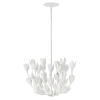 Żyrandol do salonu Flora QN-FLORA3-WHT kwiaty metalowe białe