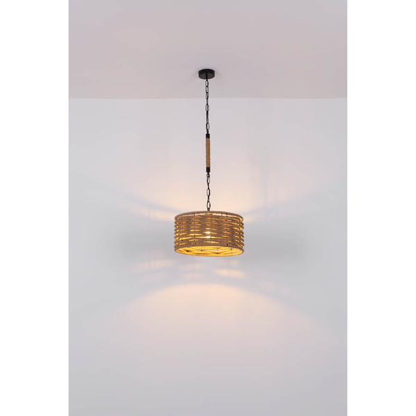 Okrągła LAMPA wisząca HALIA 15679H1 Globo marynistyczny do salonu beżowy