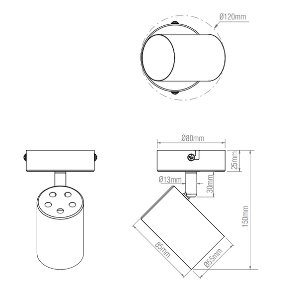 Lampa natynkowa Arezzo 73687 Saxby ściemnialna z regulacją chrom