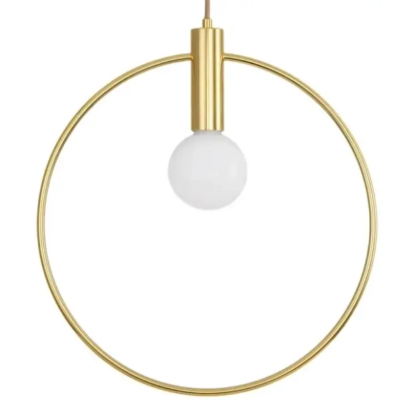 Pierścieniowa lampa wisząca BELLA DP0001A-400R do sypialni złota