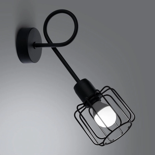 Kinkiet na wysięgniku Beluci SL.1117 Sollux druciany czarny