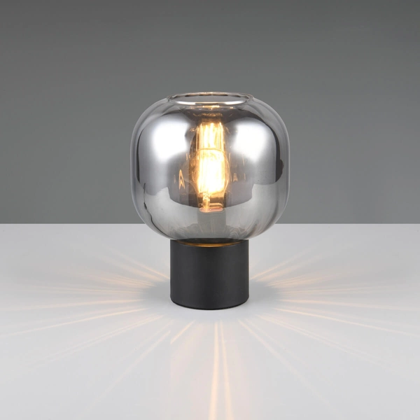 Przydymiona lampka stolikowa DIVA 519800132 Trio bańka czarny przydymiony