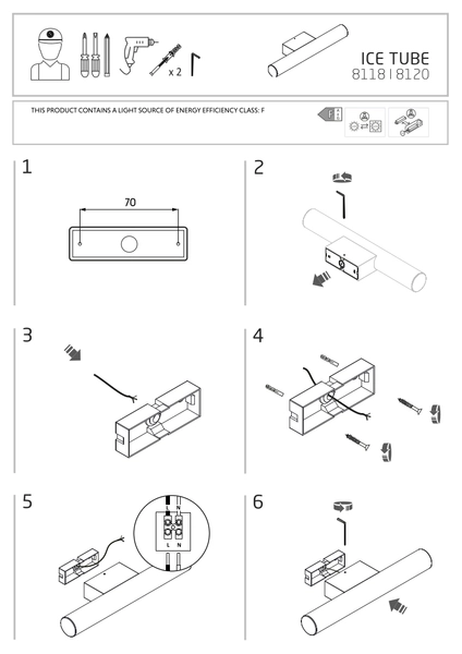 Lampa ścienna sopel Ice Tube 8120 srebrny kinkiet LED 18W 4000K